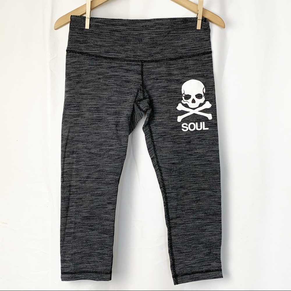 Lululemon Wunder Under Soul Cycle Skull Crops